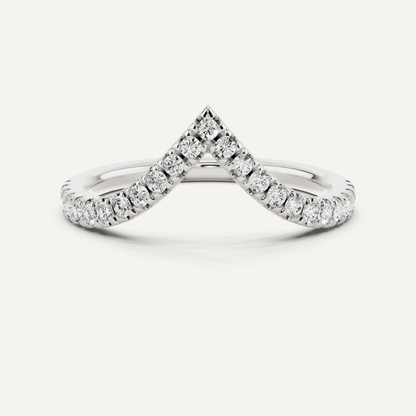1/4 ctw Round Diamond Chevron Wedding Band - Lotus Diamond