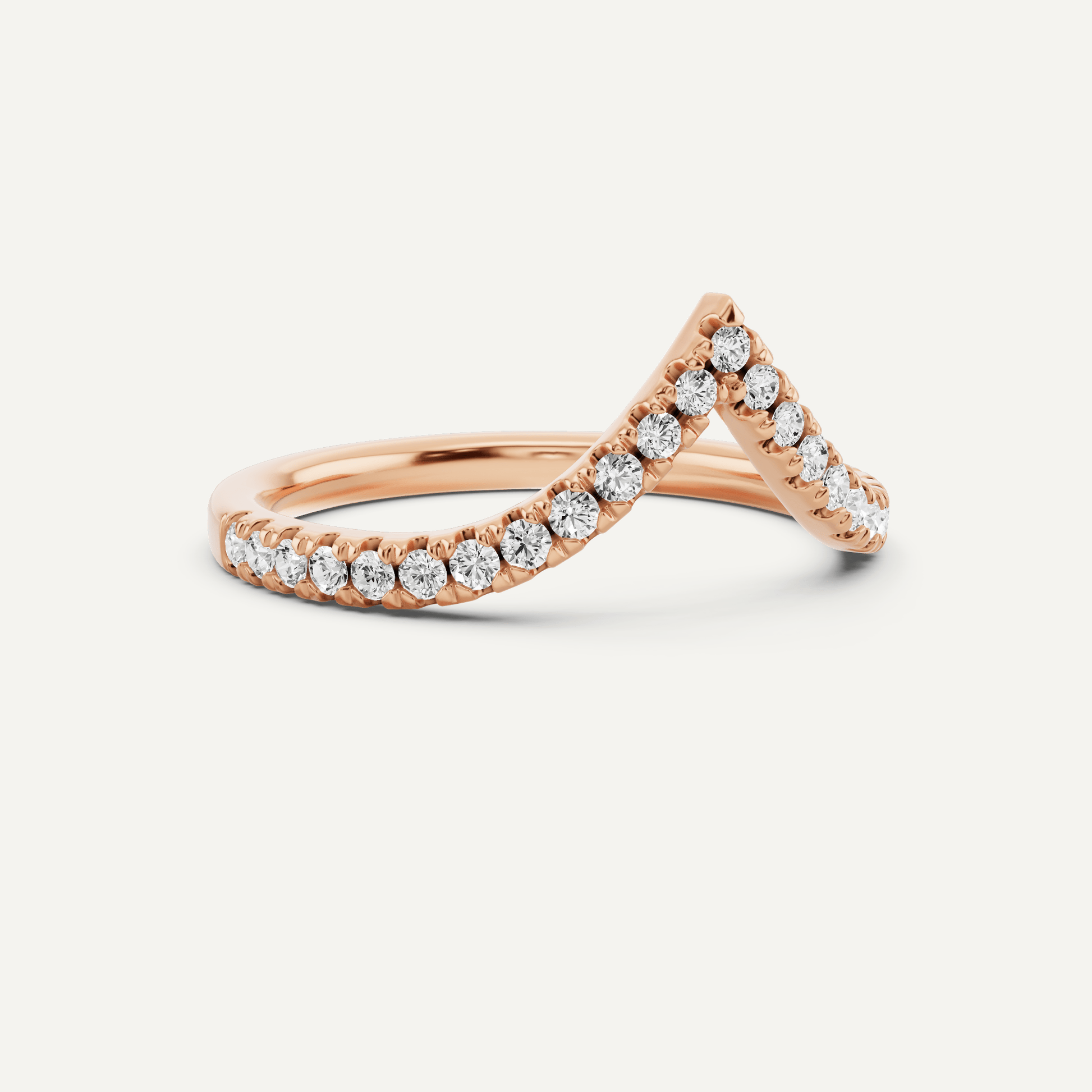 1/4 ctw Round Diamond Chevron Wedding Band - Lotus Diamond
