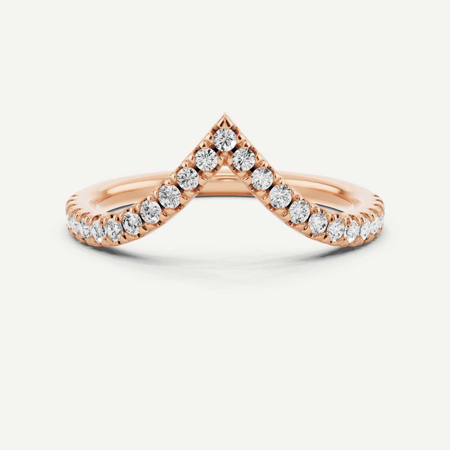 1/4 ctw Round Diamond Chevron Wedding Band - Lotus Diamond