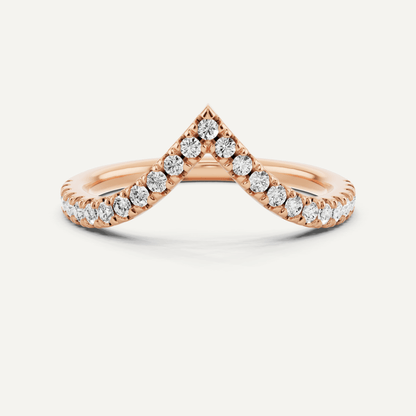 1/4 ctw Round Diamond Chevron Wedding Band - Lotus Diamond