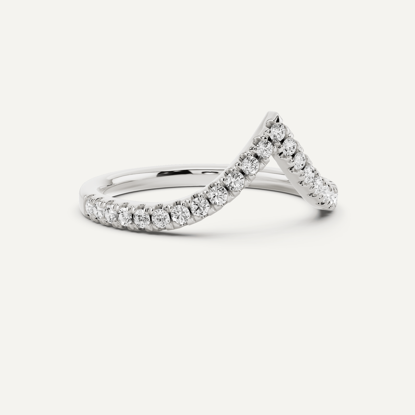 1/4 ctw Round Diamond Chevron Wedding Band - Lotus Diamond
