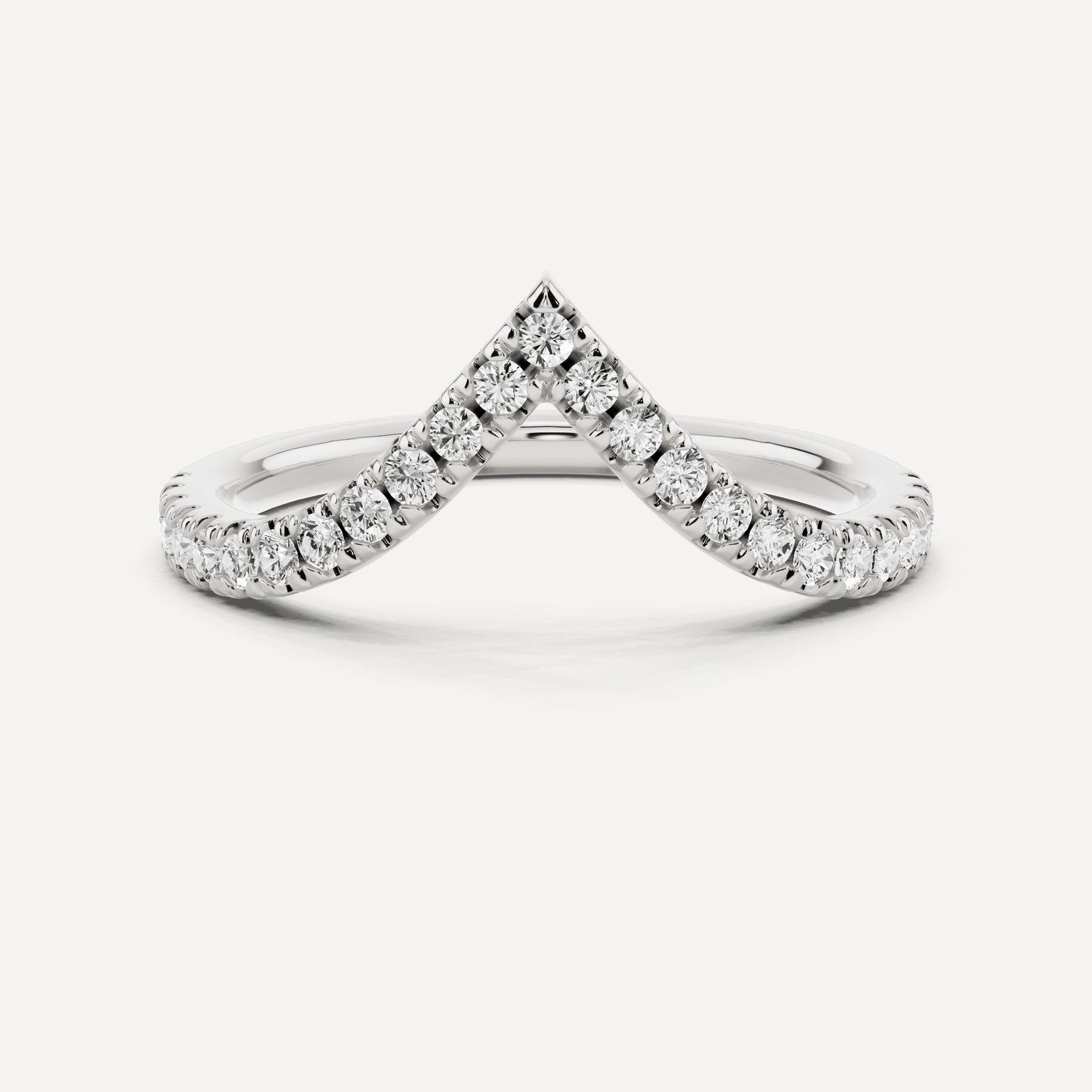 1/4 ctw Round Diamond Chevron Wedding Band - Lotus Diamond