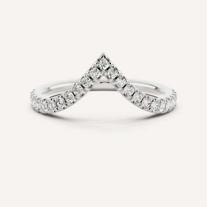 1/4 ctw Round Diamond Chevron Wedding Band - Lotus Diamond