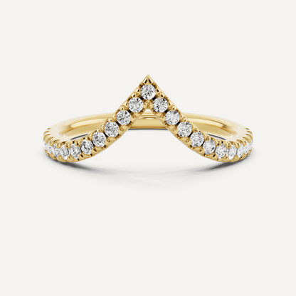 1/4 ctw Round Diamond Chevron Wedding Band - Lotus Diamond