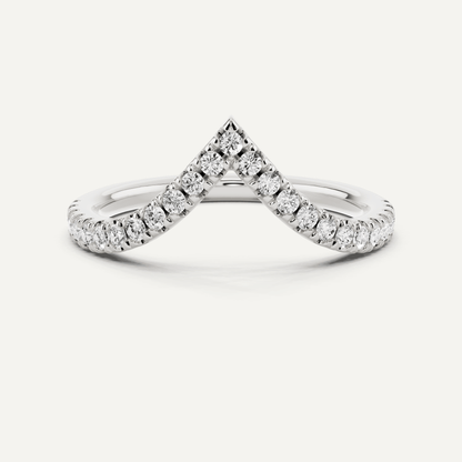 1/4 ctw Round Diamond Chevron Wedding Band - Lotus Diamond