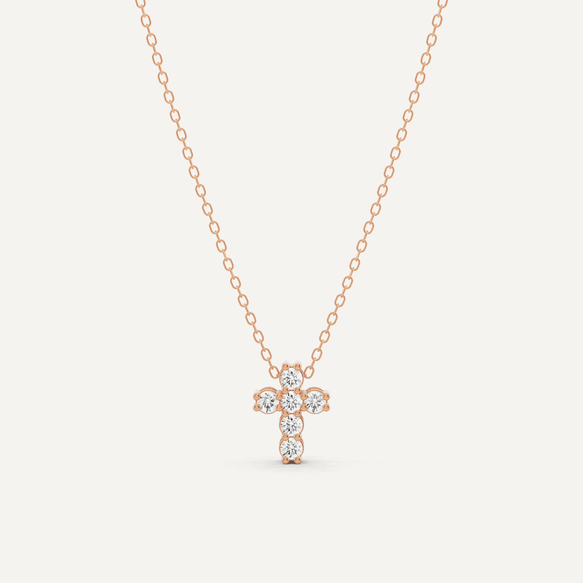 1/4 ctw Round Diamond Cross Pendant - Lotus Diamond