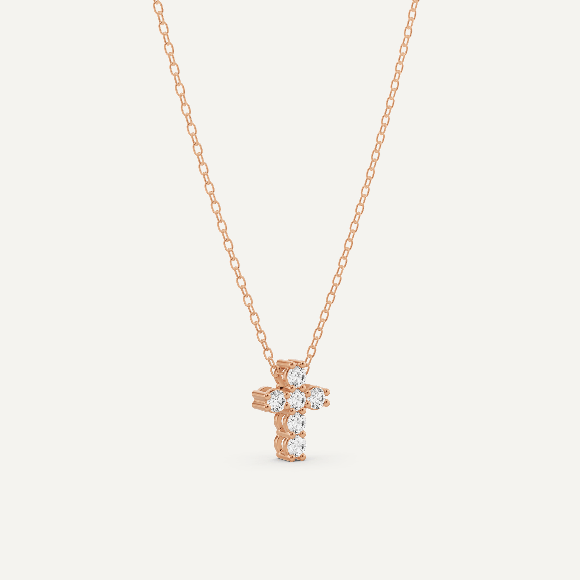 1/4 ctw Round Diamond Cross Pendant - Lotus Diamond