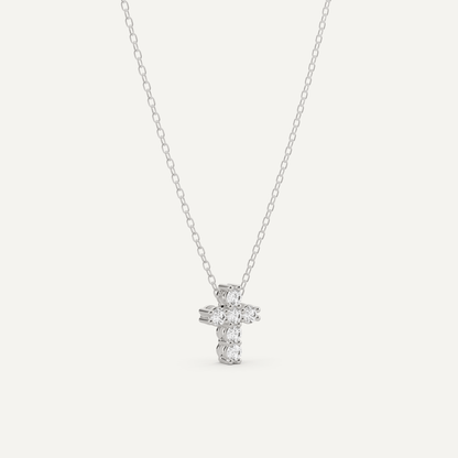 1/4 ctw Round Diamond Cross Pendant - Lotus Diamond