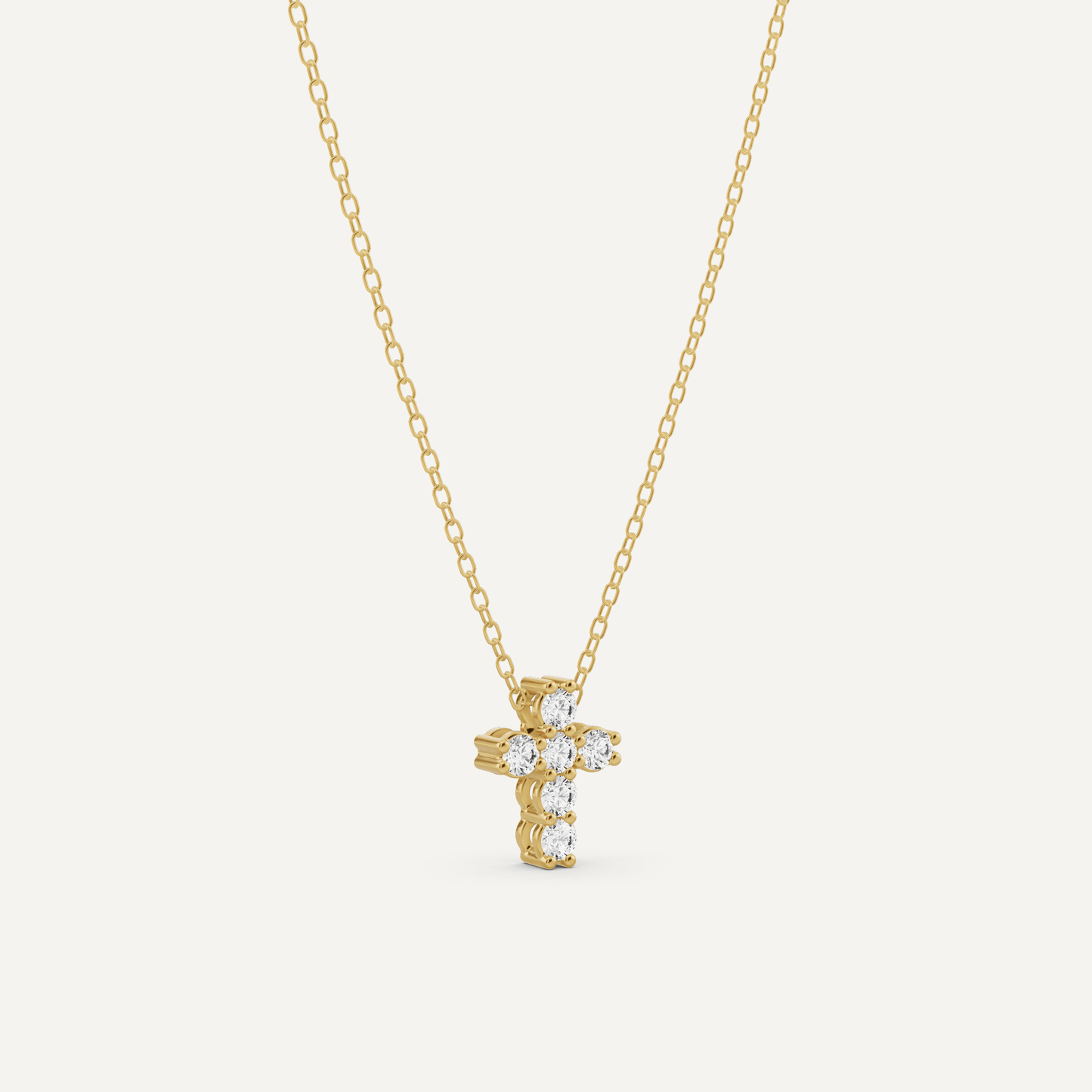 1/4 ctw Round Diamond Cross Pendant - Lotus Diamond