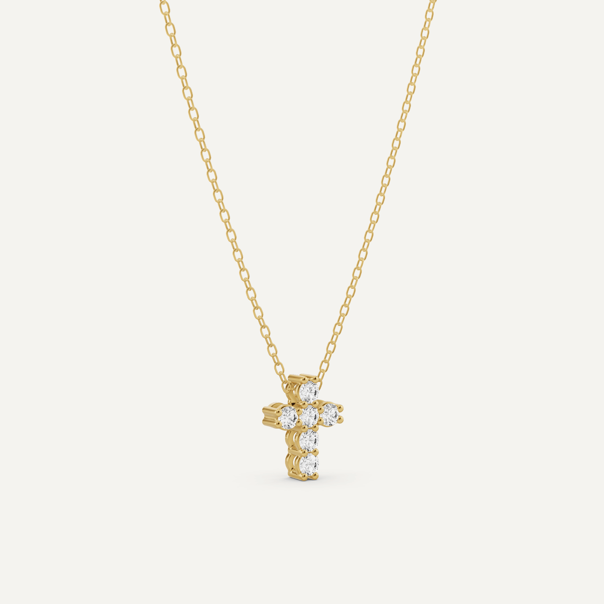 1/4 ctw Round Diamond Cross Pendant - Lotus Diamond