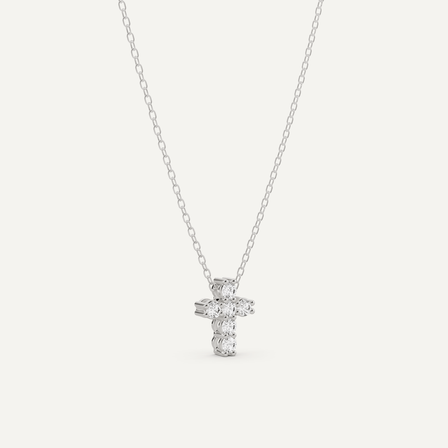 1/4 ctw Round Diamond Cross Pendant - Lotus Diamond