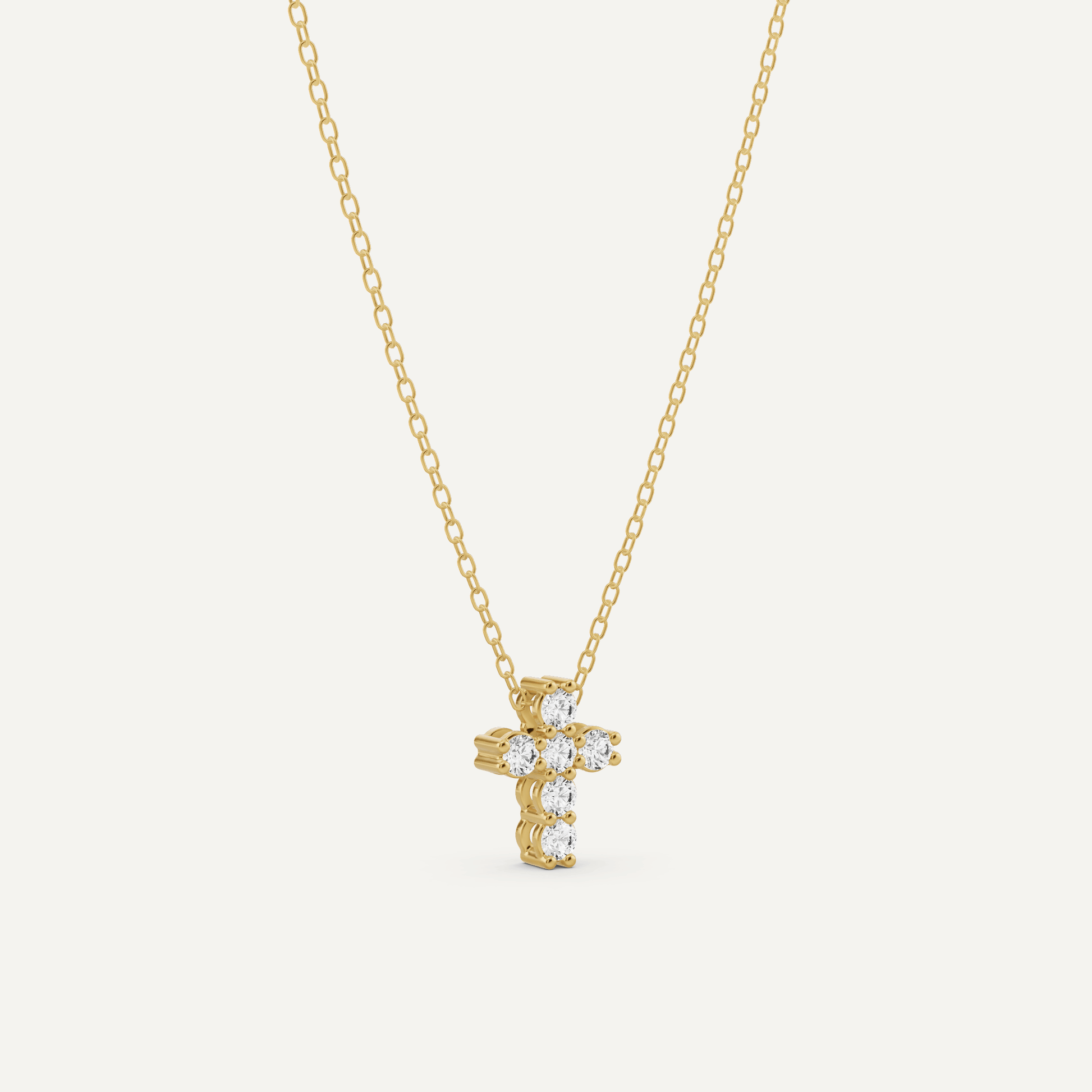 1/4 ctw Round Diamond Cross Pendant - Lotus Diamond