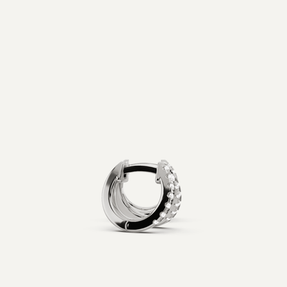 1/4 ctw Round Diamond Double Hoop Earrings - Lotus Diamond