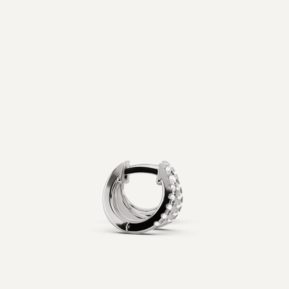 1/4 ctw Round Diamond Double Hoop Earrings - Lotus Diamond