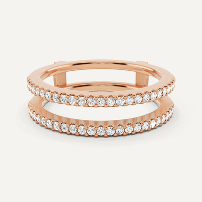 1/4 ctw Round Diamond Double Row Ring Enhancer - Lotus Diamond