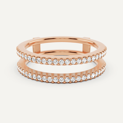 1/4 ctw Round Diamond Double Row Ring Enhancer - Lotus Diamond