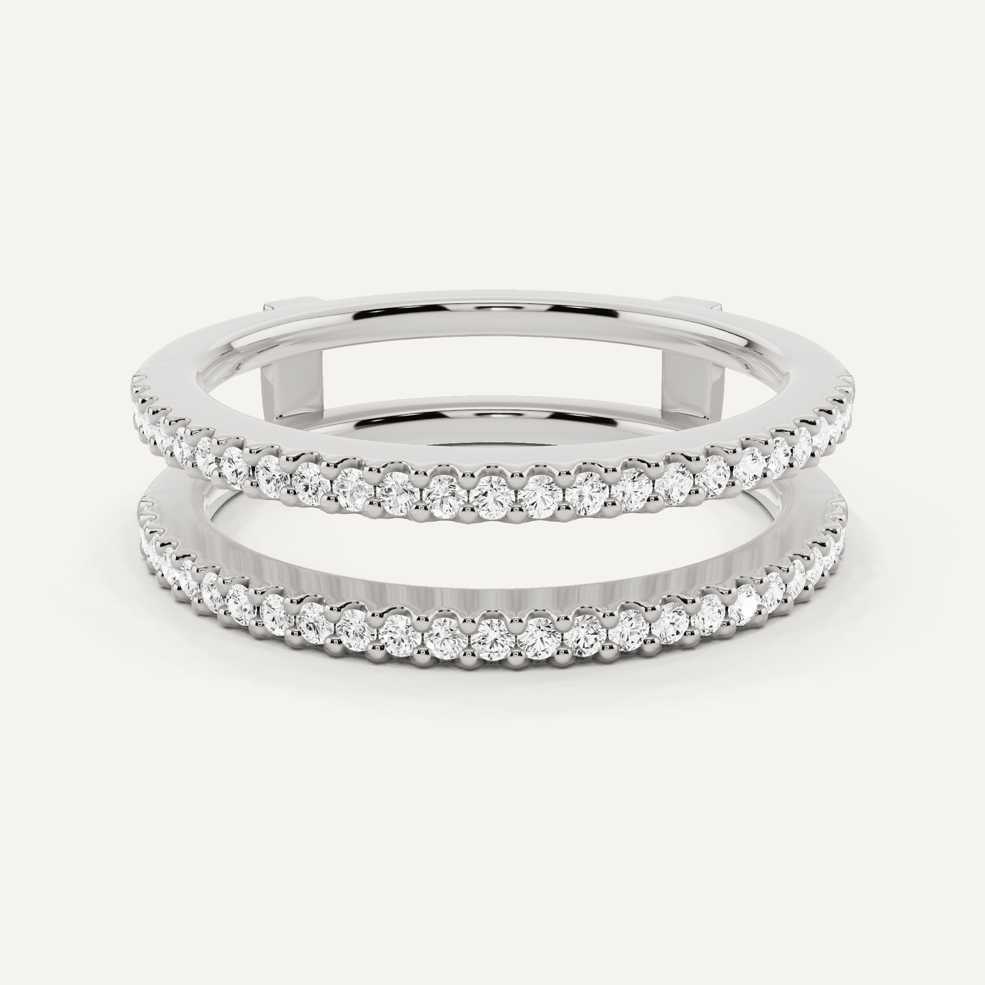 1/4 ctw Round Diamond Double Row Ring Enhancer - Lotus Diamond
