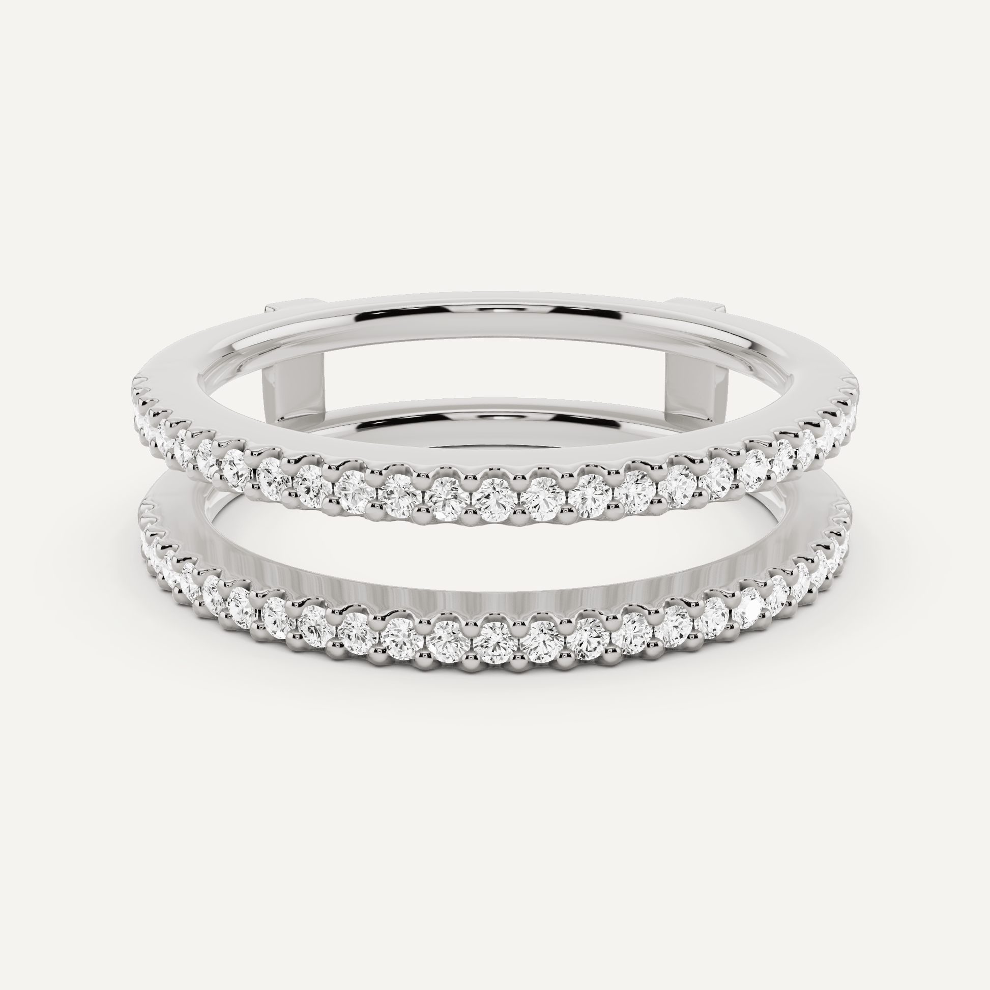 1/4 ctw Round Diamond Double Row Ring Enhancer - Lotus Diamond
