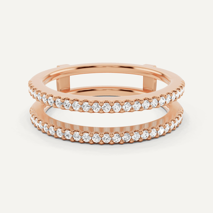 1/4 ctw Round Diamond Double Row Ring Enhancer - Lotus Diamond