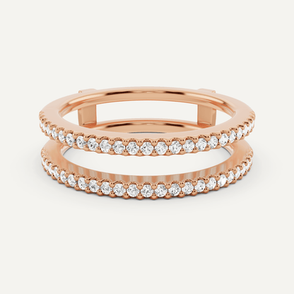1/4 ctw Round Diamond Double Row Ring Enhancer - Lotus Diamond