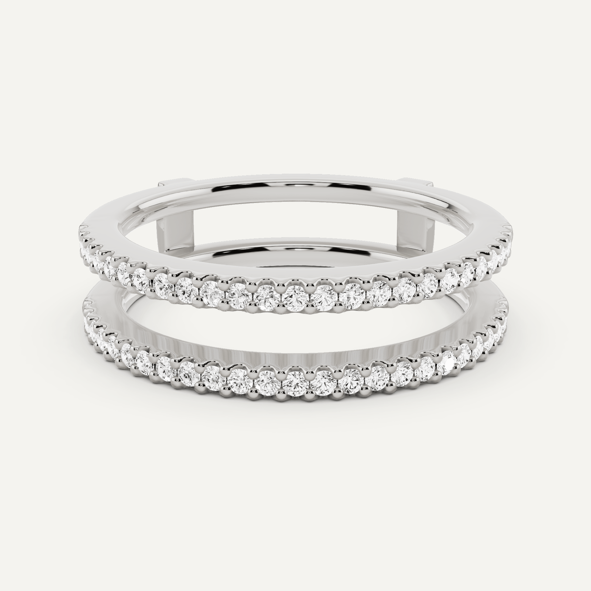 1/4 ctw Round Diamond Double Row Ring Enhancer - Lotus Diamond