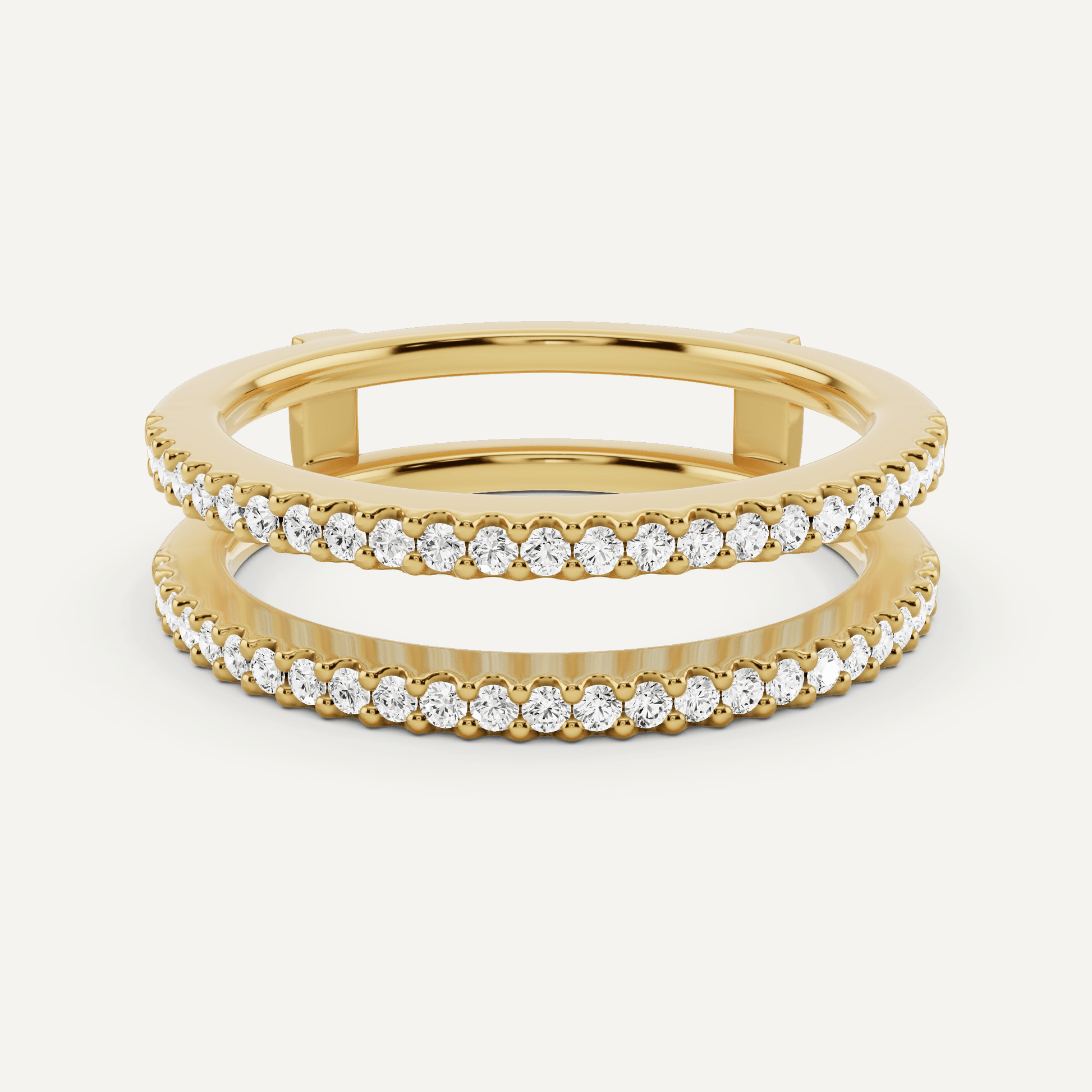 1/4 ctw Round Diamond Double Row Ring Enhancer - Lotus Diamond
