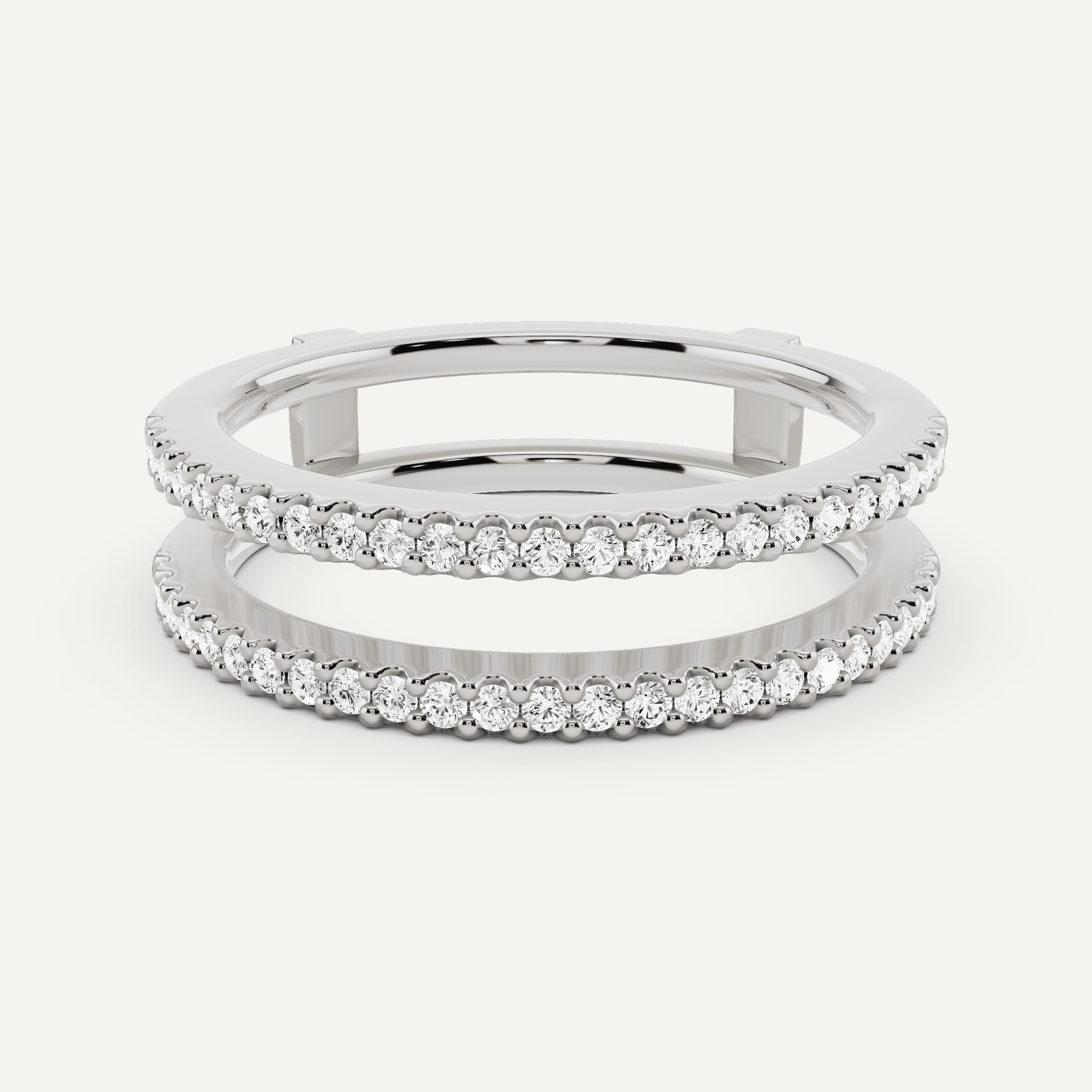 1/4 ctw Round Diamond Double Row Ring Enhancer - Lotus Diamond