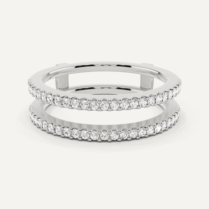 1/4 ctw Round Diamond Double Row Ring Enhancer - Lotus Diamond