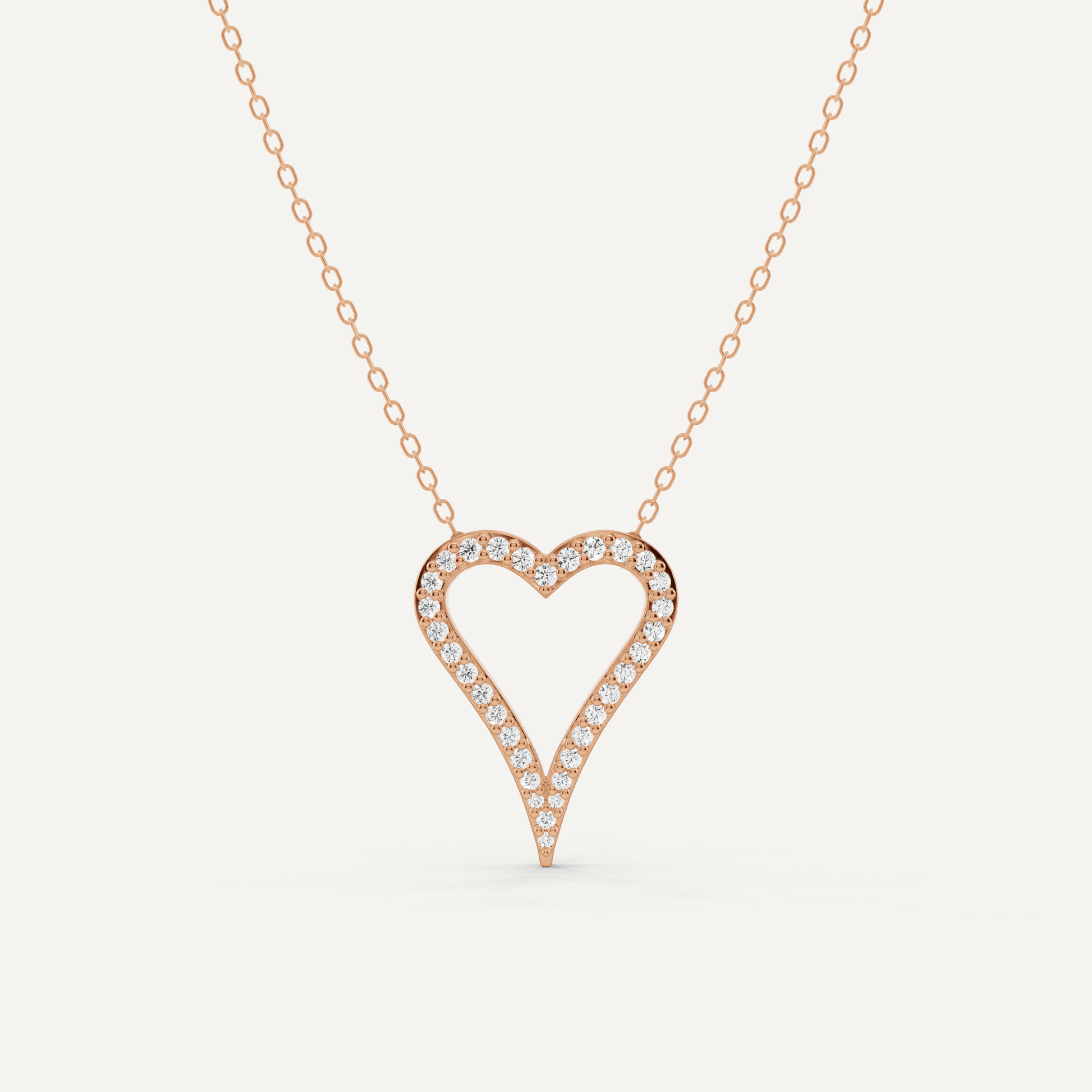 1/4 ctw Round Diamond Elongated Heart Pendant - Lotus Diamond