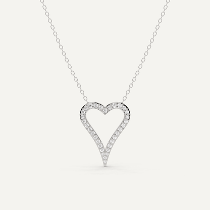 1/4 ctw Round Diamond Elongated Heart Pendant - Lotus Diamond