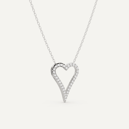 1/4 ctw Round Diamond Elongated Heart Pendant - Lotus Diamond