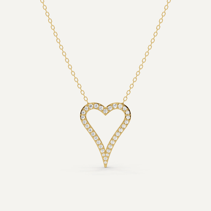 1/4 ctw Round Diamond Elongated Heart Pendant - Lotus Diamond