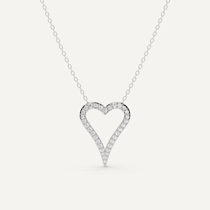 1/4 ctw Round Diamond Elongated Heart Pendant - Lotus Diamond