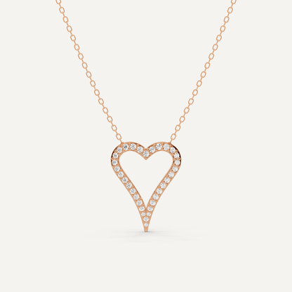 1/4 ctw Round Diamond Elongated Heart Pendant - Lotus Diamond
