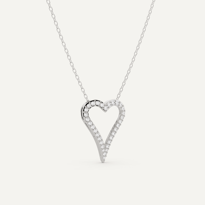 1/4 ctw Round Diamond Elongated Heart Pendant - Lotus Diamond