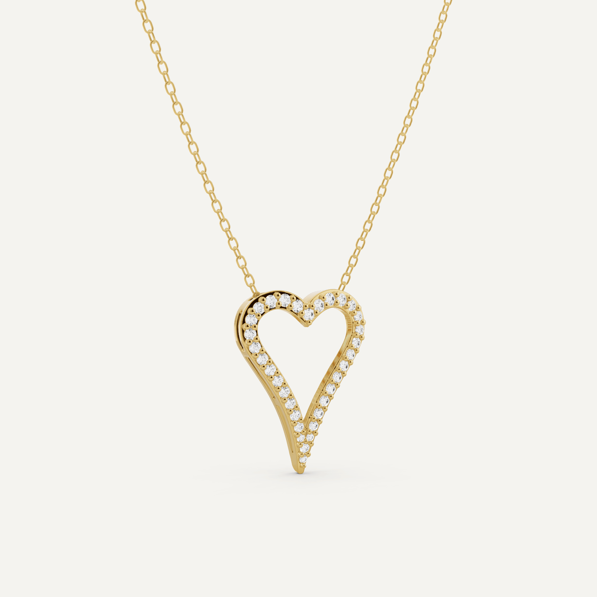1/4 ctw Round Diamond Elongated Heart Pendant - Lotus Diamond