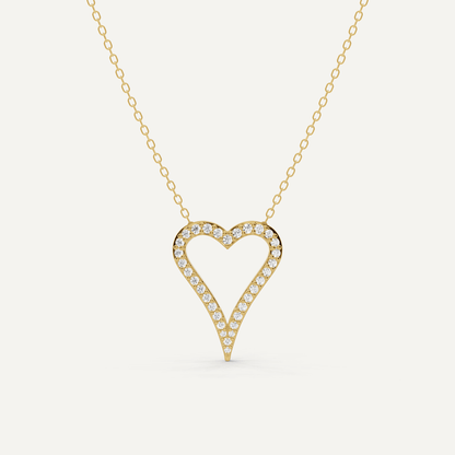 1/4 ctw Round Diamond Elongated Heart Pendant - Lotus Diamond