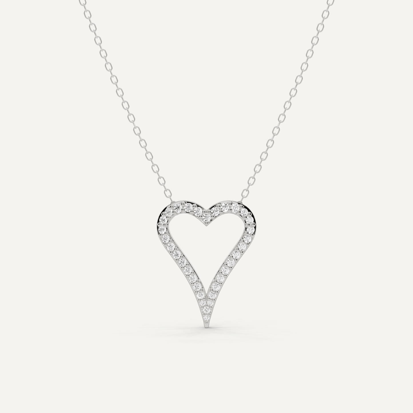 1/4 ctw Round Diamond Elongated Heart Pendant - Lotus Diamond