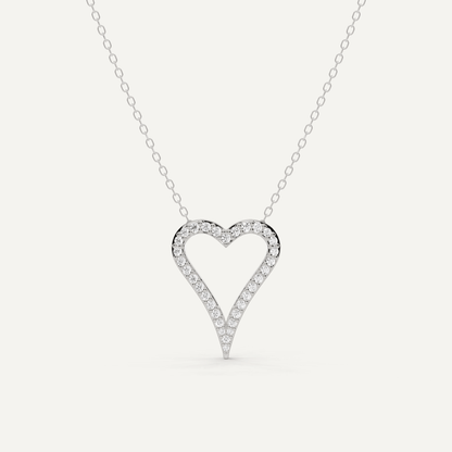 1/4 ctw Round Diamond Elongated Heart Pendant - Lotus Diamond