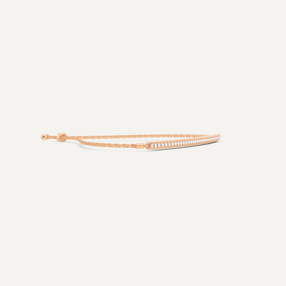 1/4 ctw Round Diamond Half Bezel Set Bolo Fashion Bracelet - Lotus Diamond
