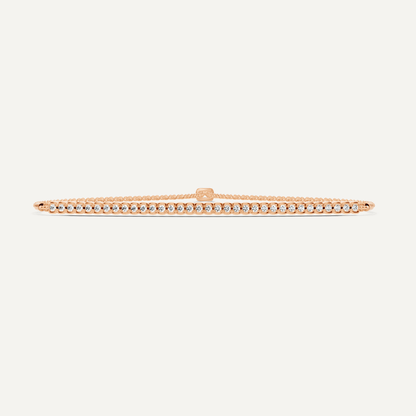 1/4 ctw Round Diamond Half Bezel Set Bolo Fashion Bracelet - Lotus Diamond