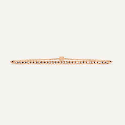 1/4 ctw Round Diamond Half Bezel Set Bolo Fashion Bracelet - Lotus Diamond