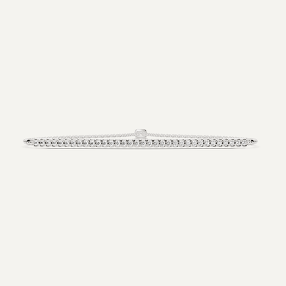 1/4 ctw Round Diamond Half Bezel Set Bolo Fashion Bracelet - Lotus Diamond
