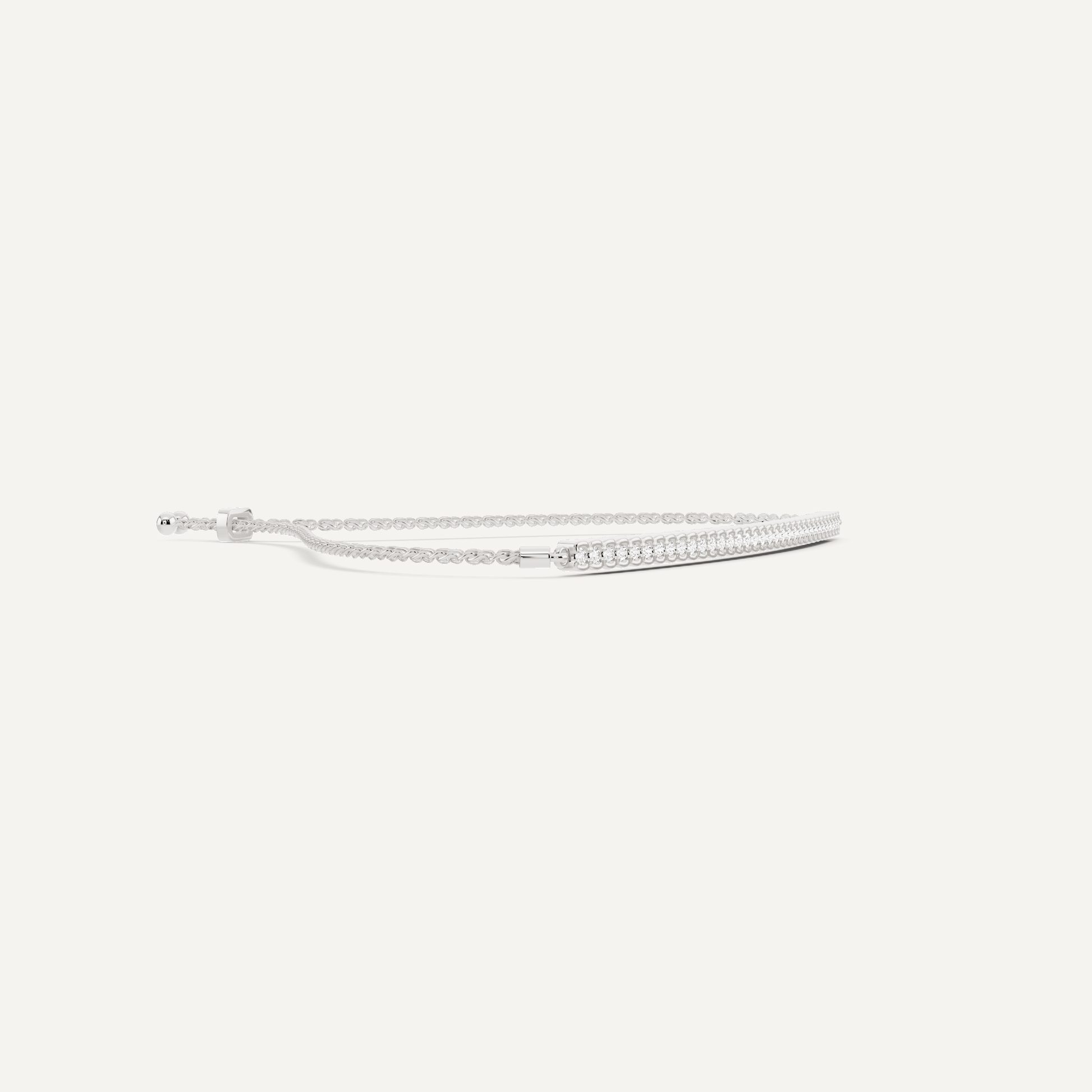 1/4 ctw Round Diamond Half Bezel Set Bolo Fashion Bracelet - Lotus Diamond