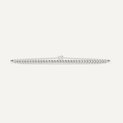 1/4 ctw Round Diamond Half Bezel Set Bolo Fashion Bracelet - Lotus Diamond
