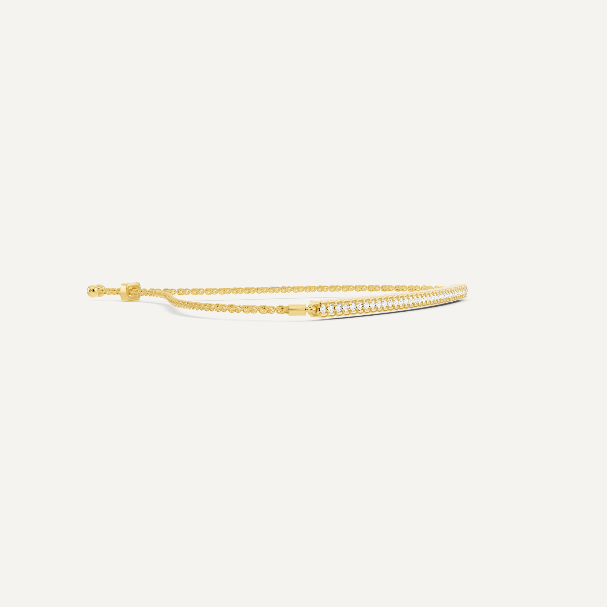 1/4 ctw Round Diamond Half Bezel Set Bolo Fashion Bracelet - Lotus Diamond