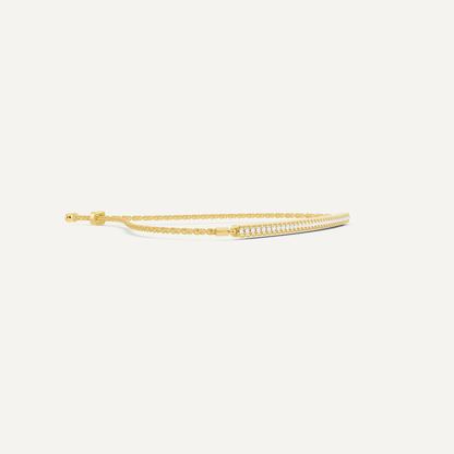 1/4 ctw Round Diamond Half Bezel Set Bolo Fashion Bracelet - Lotus Diamond