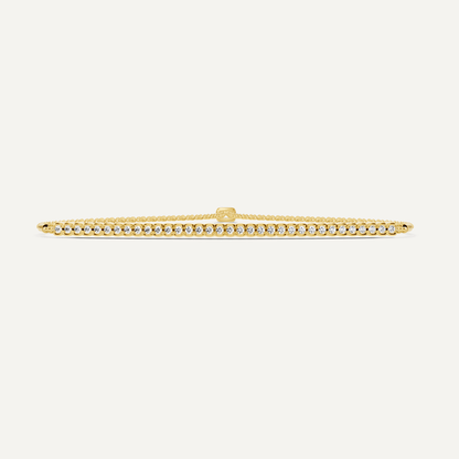 1/4 ctw Round Diamond Half Bezel Set Bolo Fashion Bracelet - Lotus Diamond