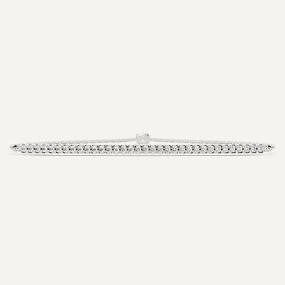 1/4 ctw Round Diamond Half Bezel Set Bolo Fashion Bracelet - Lotus Diamond