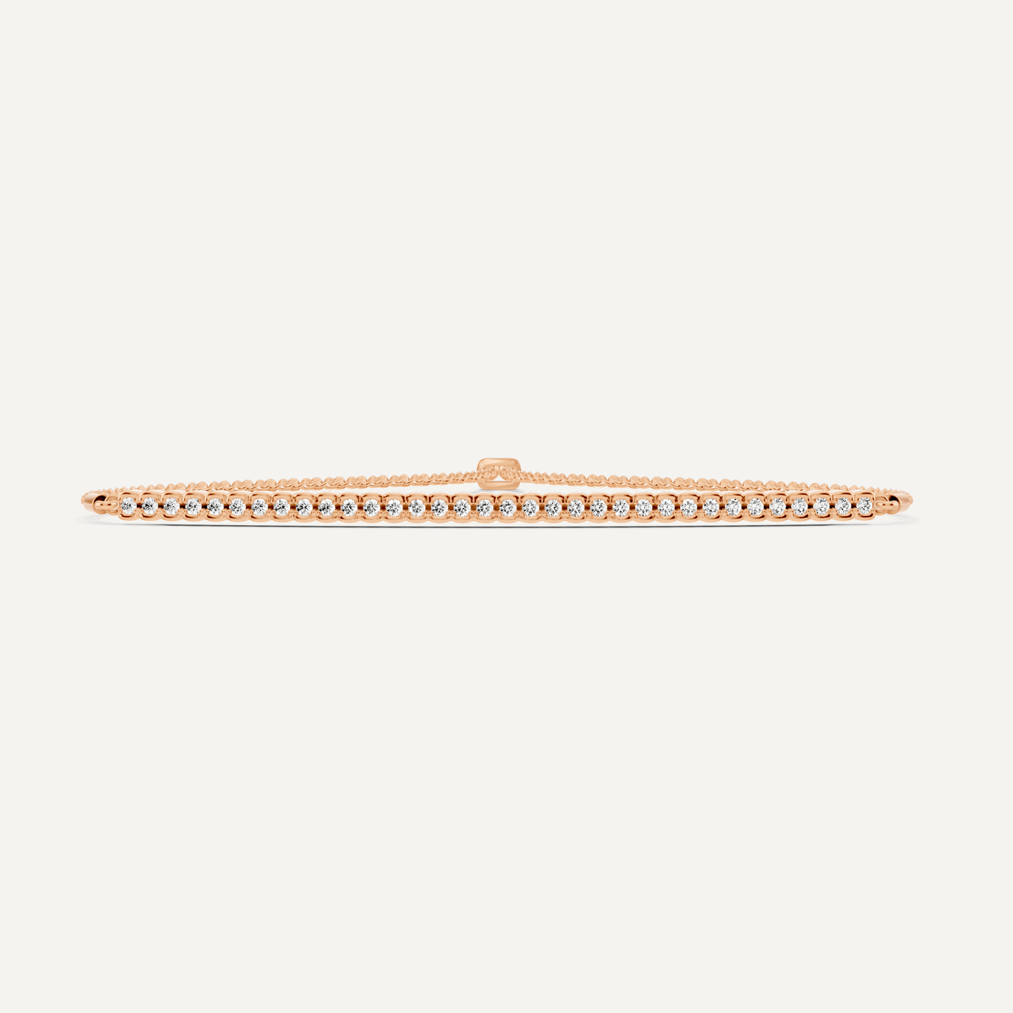 1/4 ctw Round Diamond Half Bezel Set Bolo Fashion Bracelet - Lotus Diamond